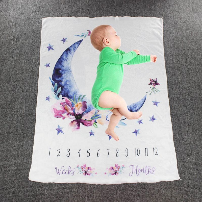 Baby Milestone Commemorative Blanket Newborn Full Moon Photo Background Cloth Photography Prop