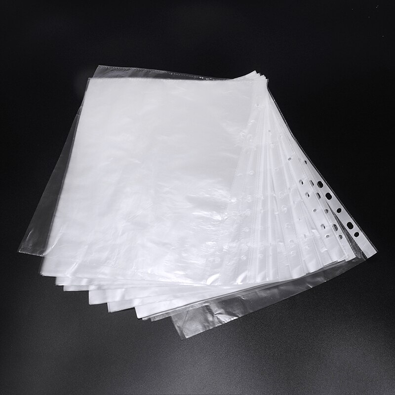 Dossier Transparent A4, 11 trous, feuille lâche, sac de rangement en papier Transparent, protège-documents, organisateur de Documents, 100 pièces/ensemble