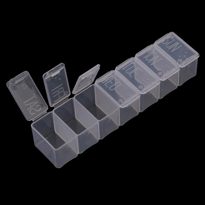 Weekly 7 Days Pill Case Medicine Storage Tablet Pill Box 7 Solt Medicine Organizer Pill Case Splitters Storage Dispenser