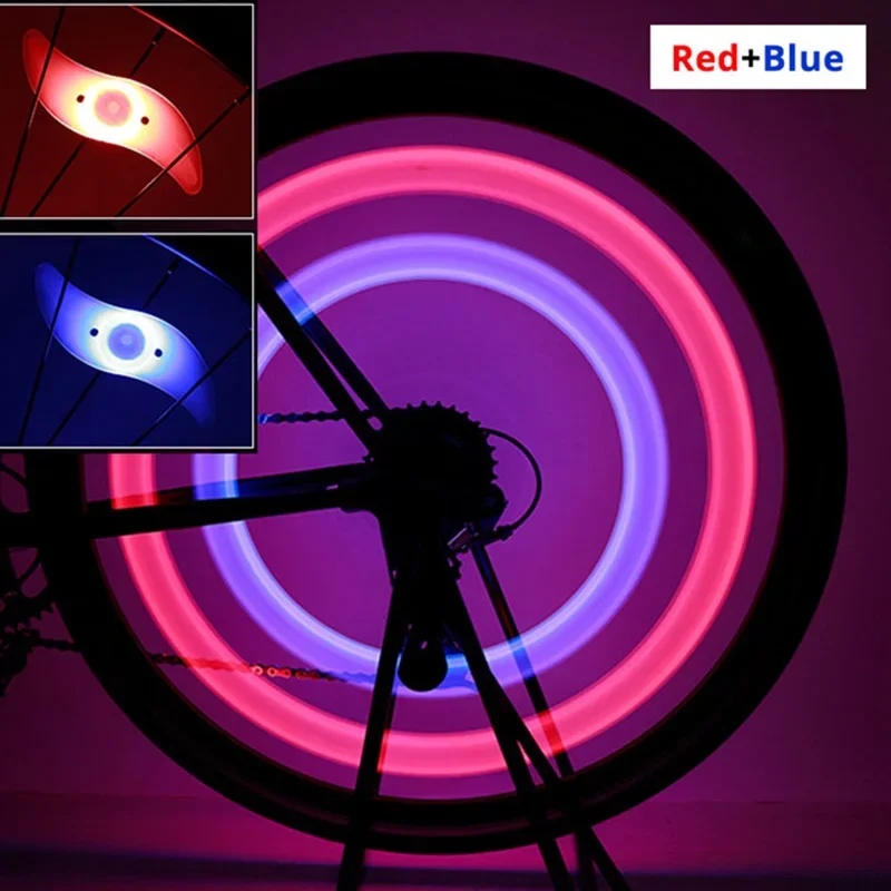 Luz LED para rueda de bicicleta, 3 modos, luz de radios para rueda de bicicleta, impermeable, advertencia de seguridad, accesorios para bicicleta fáciles de instalar: Oro
