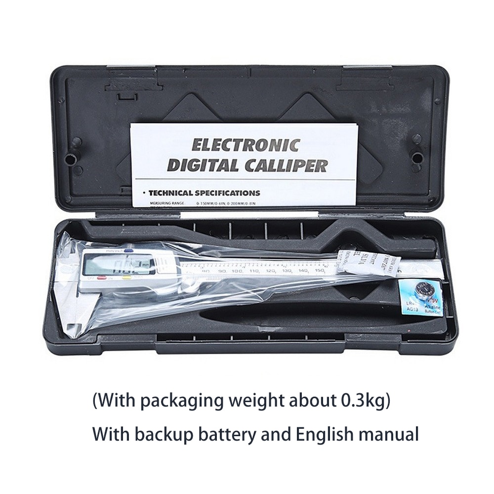 Digital Caliper Stainless Steel 0-150mm Automatically Measurement Vernier Calipers Measuring Tool Electronic Vernier Calipers