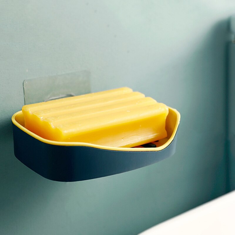 Soap Holder Suction Cup Soap Dish Drain Bathroom Storage Box Free Punching Plastic Wall Hanging Paste Tray Bathroom Accessories