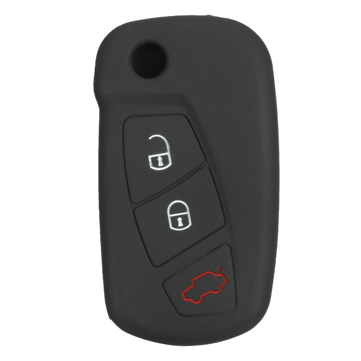 16 Kleur Siliconen 3 Button Remote Flip Key Case Fob Cover Bescherm Houder Voor Ford Ka: Black