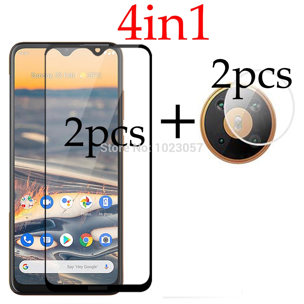 3in1 Volledige Cover Gehard Glas Case Camera Lens Screen Protector Beschermende Glas Voor Nokia 5.3 Ta-1234 Ta-1223 Ta-1227 Ta-1229: 4 in 1