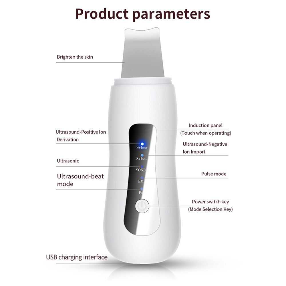 Lcd Elektrische Exfoliator Comedondrukker Ultrasone Huid Scrubber Gezicht Peeling Machine Rimpel Remover Gezicht Lifting Machine