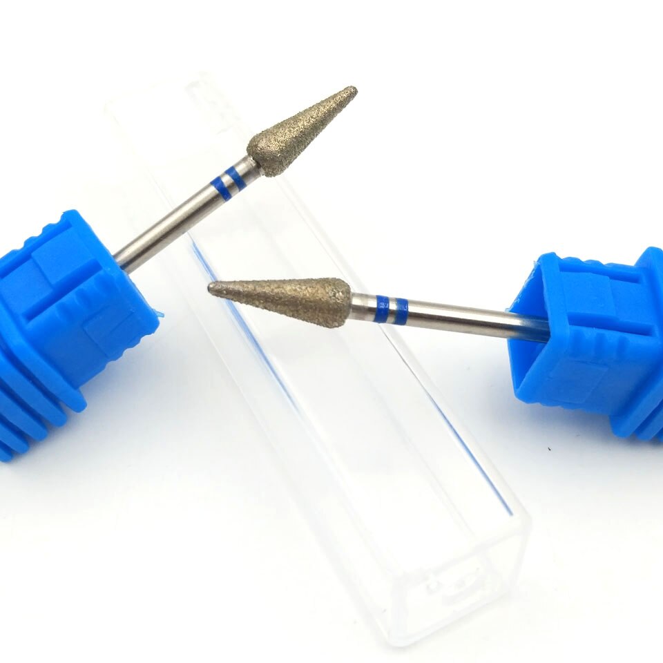 HYTOOS-broca de diamante cónica para uñas, fresas rotativas de 3/32 pulgadas para manicura, accesorios de taladro, Tools-MD0412D de belleza para uñas