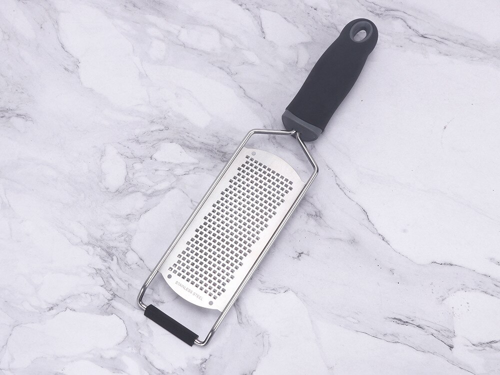 Stainless Steel Mill Cheese Grater Garlic Butter Mill Grater Lemon Zester Citrus Ginger Long Handle Vegetables Manual Slicer: black