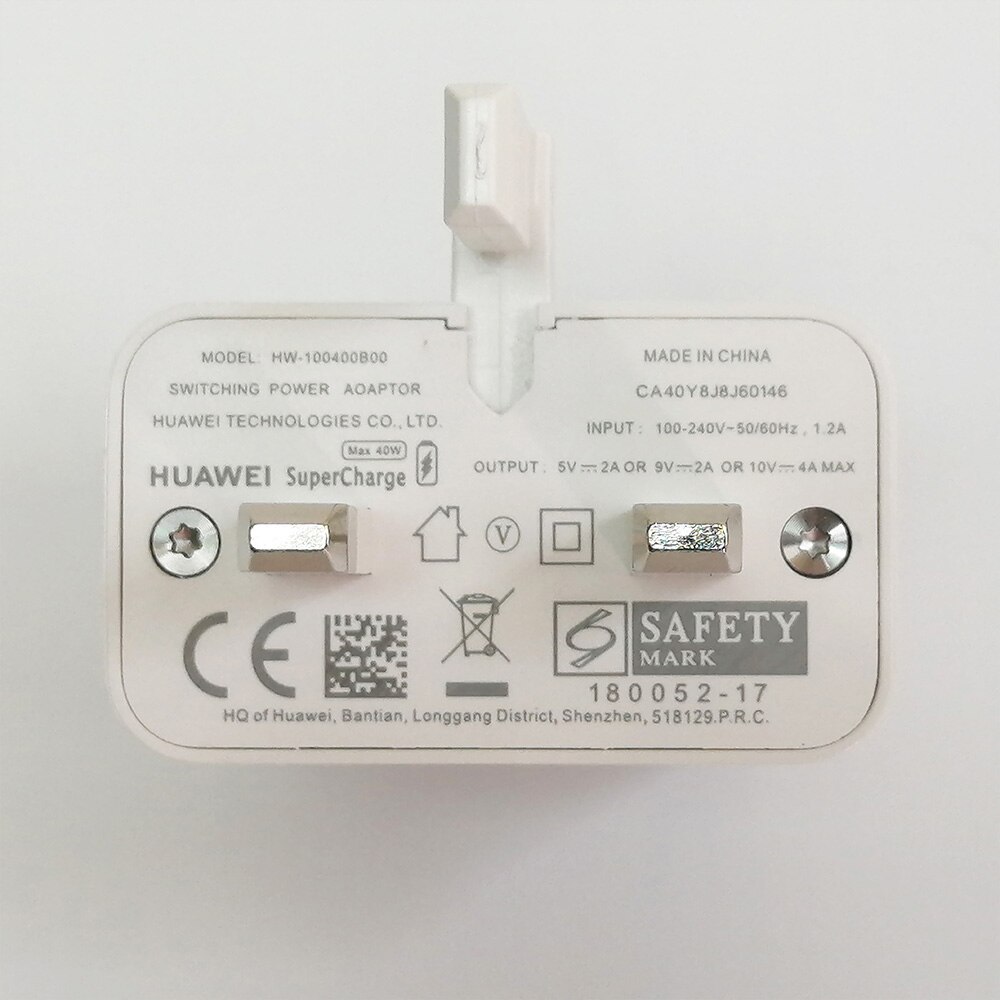 Huawei Charger 40W Original 10V4A Supercharge UK Charge adapter 5A USB type c cable for Nova 5 6 7 7 pro Mate 30 30 pro P40 pro: Only UK Charger