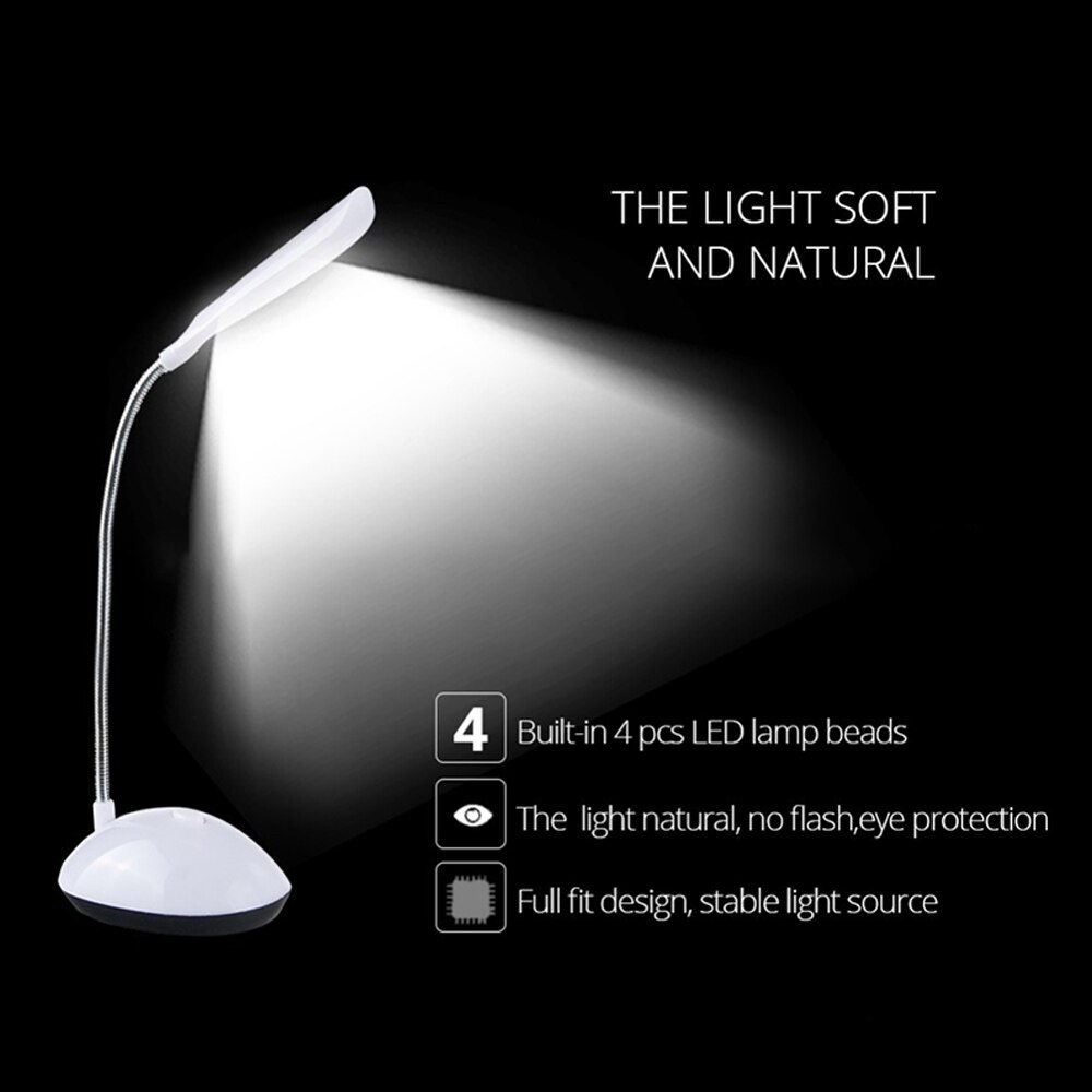Led -työpöydän lamppu 1.5w usb -ladattava pöytävalaisin 3 tilaa säädettävät led -pöytävalaisimet 4 -väriset silmäsuojat pöytävalaisin