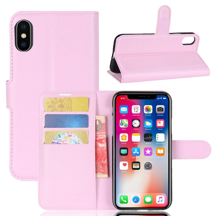 Xiaomi redmi 7a kotelon kansi läppä nahkakotelo xiaomi redmi 7a:lle pystysuora suojus xiaomi redmi 7a: lle korttipidikkeellä: Vaaleanpunainen
