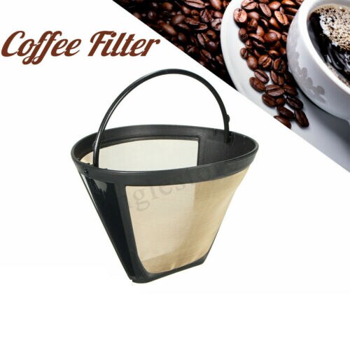 1pc Reusable Coffee Filter Stainless Steel Kitchenware Cone-Style Coffee Filter