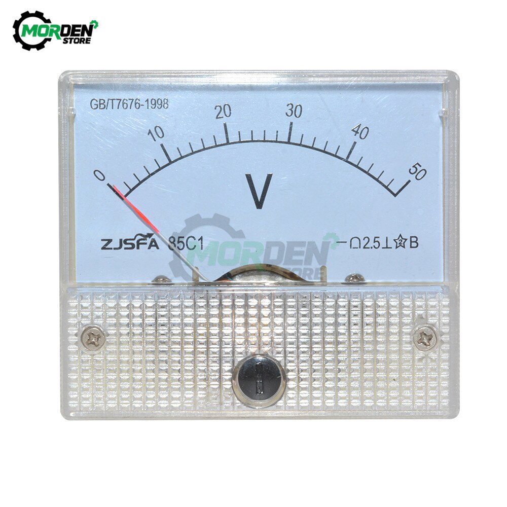 85C1 DC Analog Panel Voltmeter Ammeter Amp Volt Meter Gauge 0-30V 0-50V 0-5A 0-10A: 0-50V