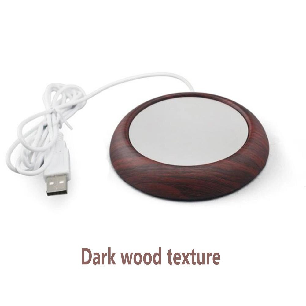 GloryStar 1pc bois Portable USB électrique tasse plus chaude thé café boisson tasse 5V coussin chauffant tapis: Dark wood