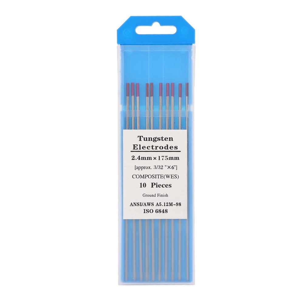 Électrodes de tungstène composites de soudage Tig de 2.4*175mm (violet WES) 10 paquets