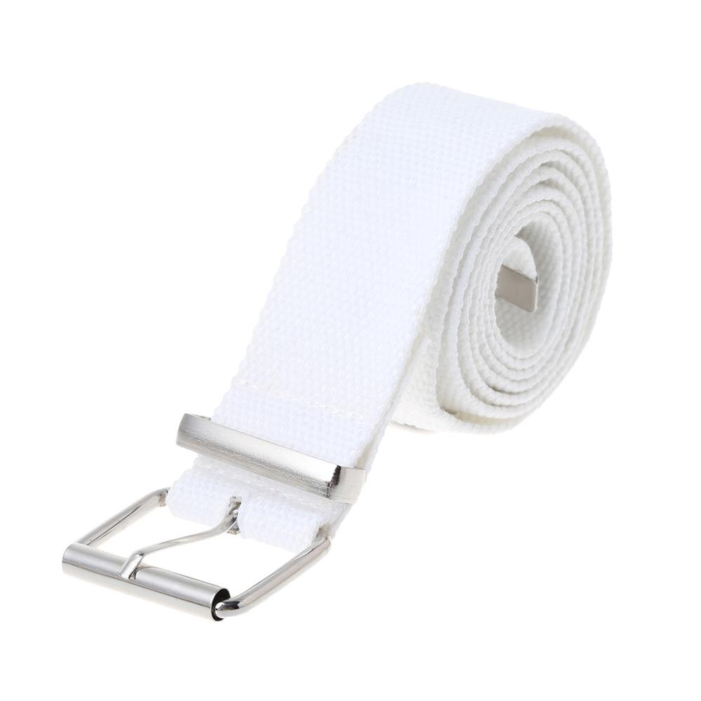 Canvas belt hollow out air hole korean style decoration belt unisex: Valkoinen