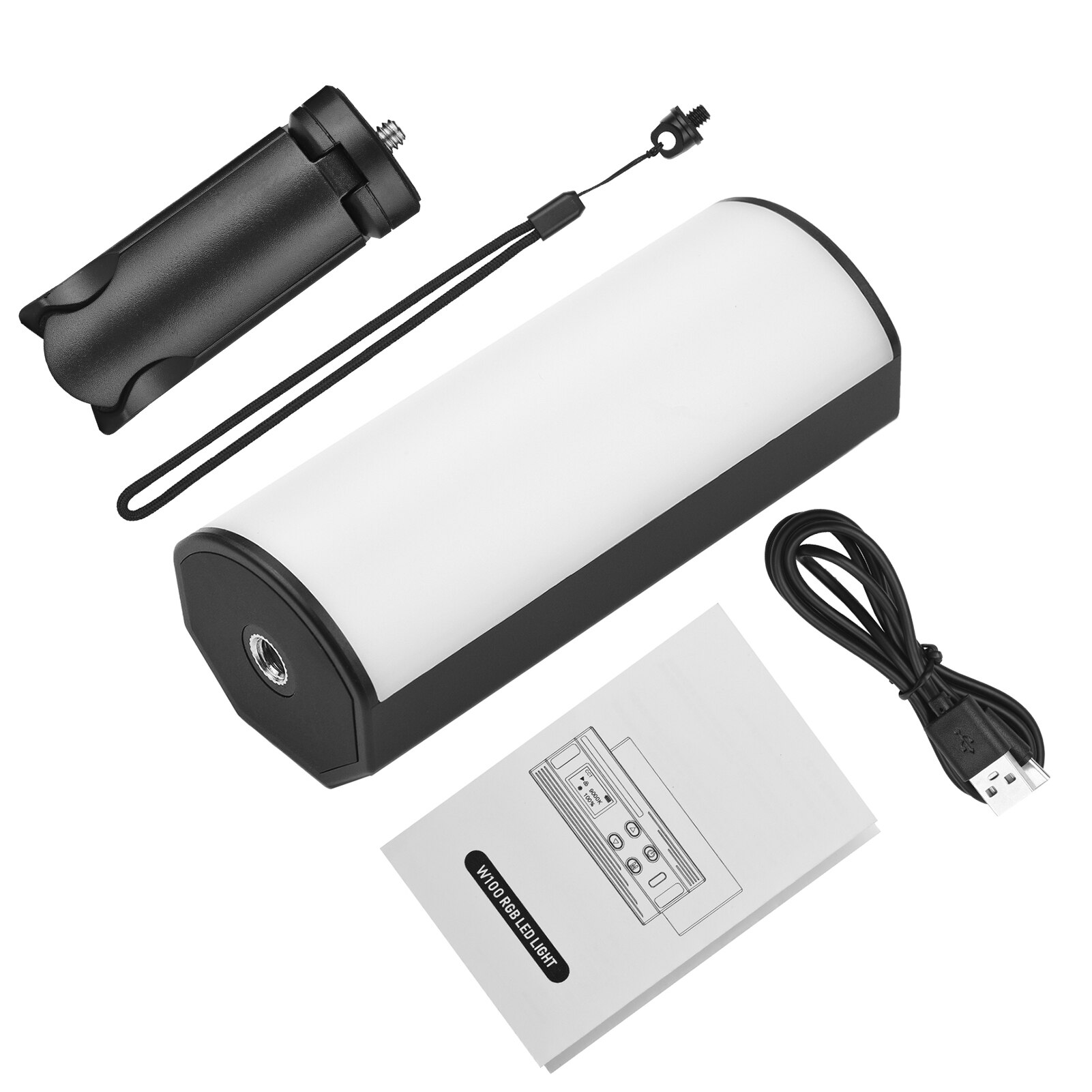 Andoer – Mini lampe LED RGB à manche magnétique, Tube lumineux, pleine couleur, lumière de Studio à intensité réglable pour photographie: W100RGB