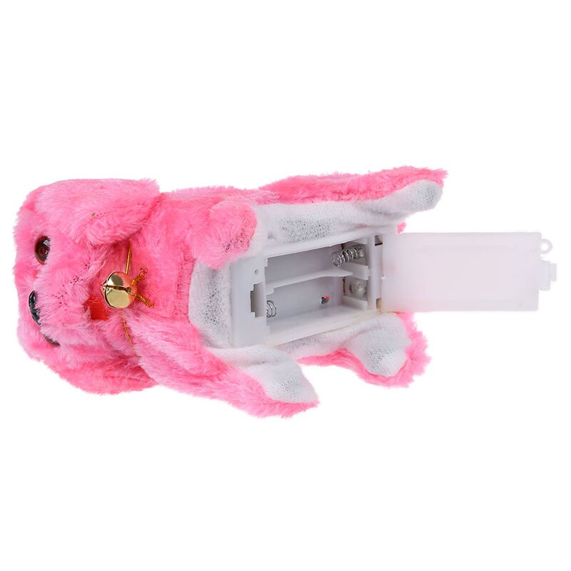 Pink Plush Neck Bell Walking Barking Electronic Dog Toy