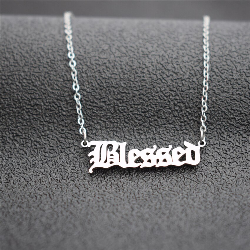 Name Necklace Women Stainless Steel Link Chain Nameplate Pendant Custom Jewelry BFF Punk Men Necklaces