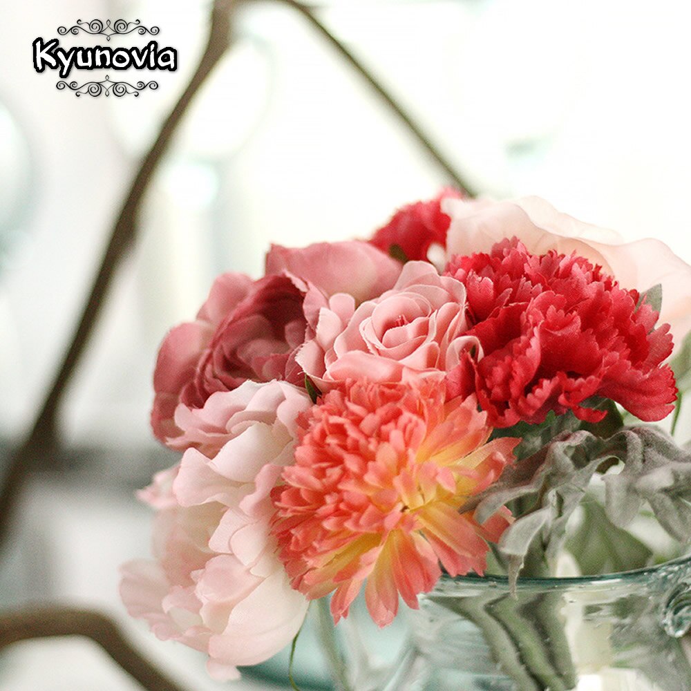 Kyunovia bröllopstillbehör siden vilda blommor bukett för bröllop enfärgad brudbukett bröllopsbukett  d45