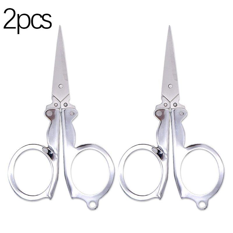 Ciseaux de poche pliants multifonctionnels en acier inoxydable, petits ciseaux pliants, Mini outils de coupe de fil pour la maison, en acier inoxydable