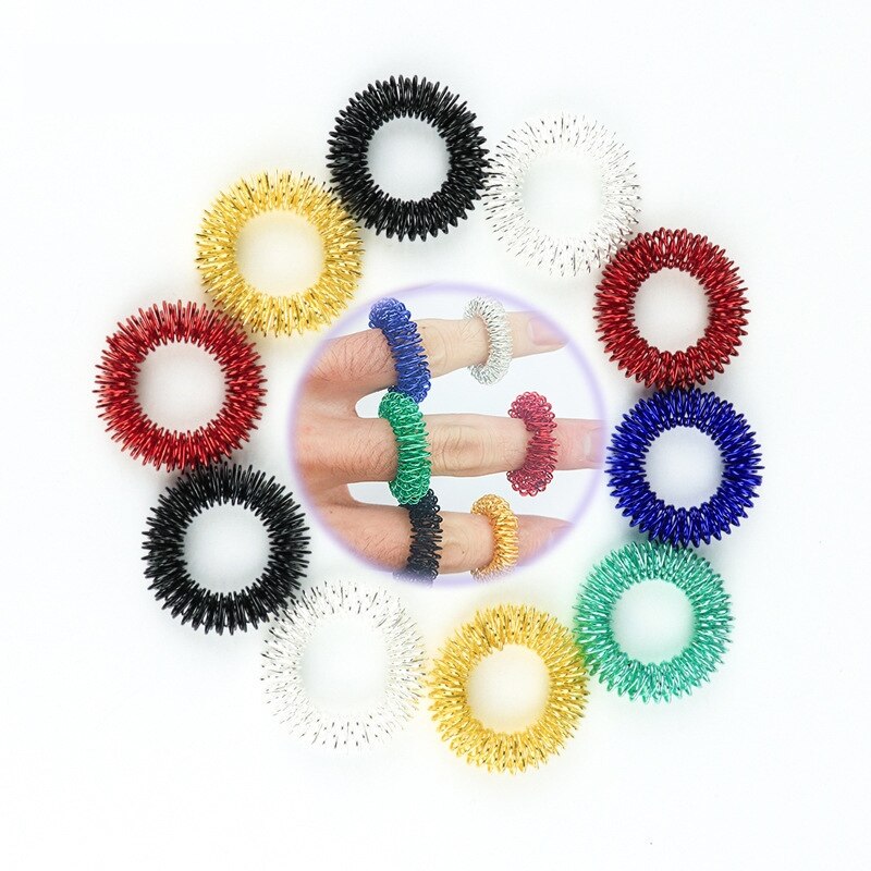 3pcs/5PCS Stress Relief Toy Massage Ring Acupuncture Ring Health Care Body Massager Relax Hand Massage Finger Lose Weight