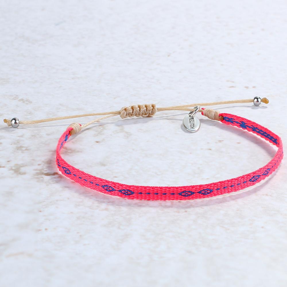 KELITCH Sveglio Delle Ragazze di proprietà di Seta Braccialetti Attorcigliati Fatti A Mano Stringa di Corda Intrecciata Amicizia Dei Braccialetti Delle Donne Dei Braccialetti Regolabili