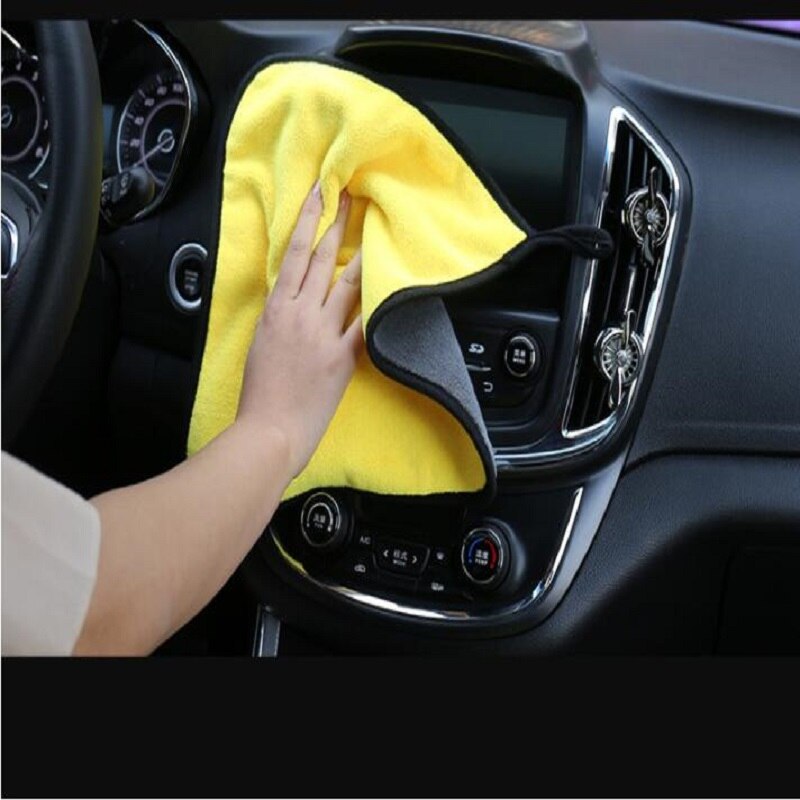 UBRUSH Polyester Handdoek Veeg Auto Geel 30*30 cm Dikke , dikke en zachte Kleine Handdoek Voor Uw Auto dubbelzijdig