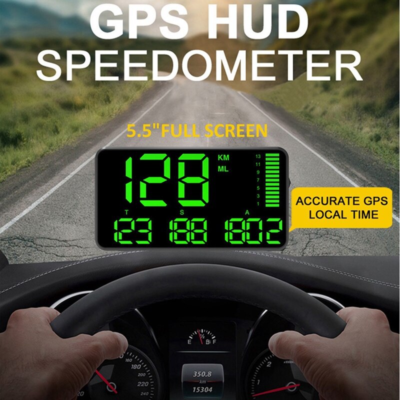 C90 c hastighetsmätare hud display bil hud med överhastighetslarm körtid digital bilklockmätare