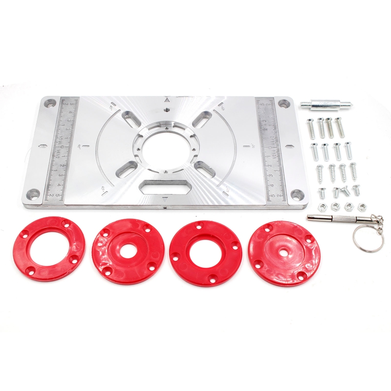 Aluminum Alloy Router Table Insert Plate Table for Woodworking Engraving Flip Board with Rings Milling Trimming Machine