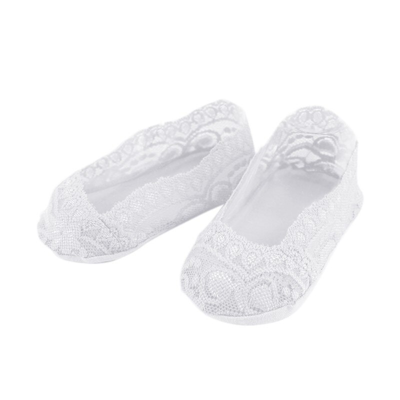Baby Mädchen Spitze Socken Sommer Infant Kleinkind Solide Atmungsaktiv Unsichtbare Spitze Weiche Nicht-slip Socke calcetines: WHITE / 18m