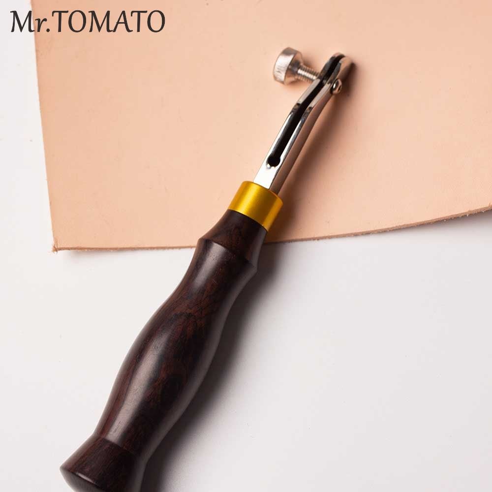 Cortador de bordes de cuero ajustable, herramienta de línea de hilo de coser, fabricantes de cinturones, herramientas artesanales de cuero de acero inoxidable de