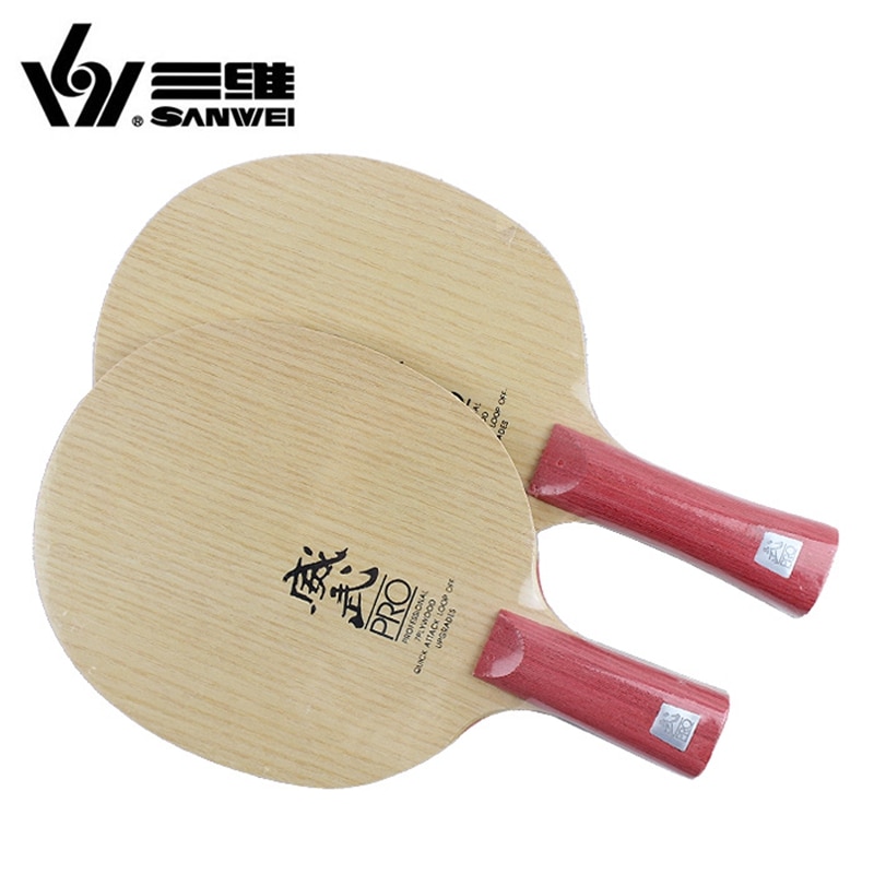 Sanwei  v5 pro bordtennis klinge 7 krydsfiner quicky attack+ loop off+ ping pong ketcher bat paddle tennis de mesa