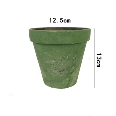 Red pottery flowerpot simple ceramic planter green plant ancient moss pot plant flowerpot aerated moss flowerpot flowerpot moss: 13x13cm