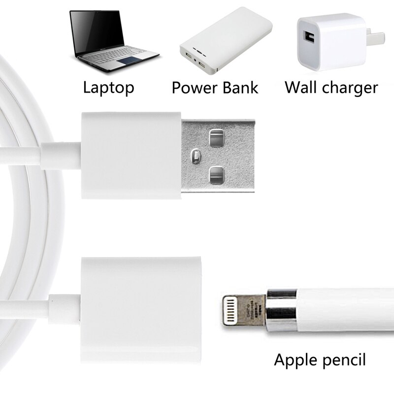 Usb Male Naar Lightning 8-Pin Vrouwelijke Opladen Adapter Kabel Voor Ipad Pro Potlood