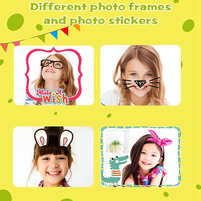 2 Inch IPS Screen 720P 5 Million Pixel Photo Taking Video Recording Kids Cute Cartoon Camera