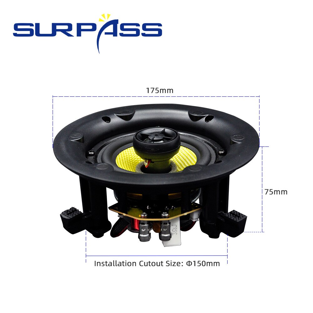 PA System Dustproof Speaker In Ceiling 4'' Coxial 40W Peak Power Two Way Background Music Speakers for Home Theater Loudspeakers