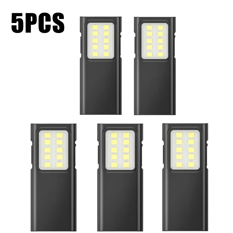 Multifunktionell ficklampa cob-strålkastare typ-c uppladdningsbar nattljus bakklämma utomhuscamping jaktbelysning: 6w