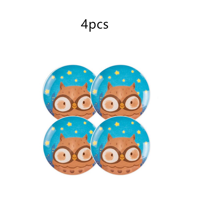 Children's Ceramic Dinner Plate Cartoon Animation Bone China Round Bowl Household Kitchen Supplies Cute Fruit Plate: B 4pcs