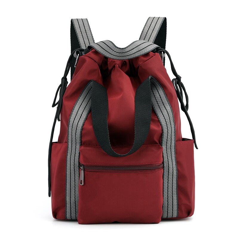 Di modo Mummia Zaini Grande Capacità Pannolino Borsa A Tracolla In Nylon Zaino Da Viaggio Donna Fashion Borse da Scuola: Borgogna