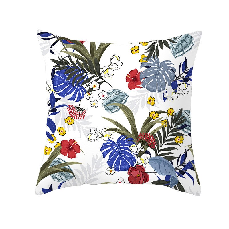 45*45Cm Kids Pasen Dag Tropische Decoratie Print Kussenhoes Polyester Groene Plant Sierkussen Voor Sofa/home Decor Pillowcas: 11