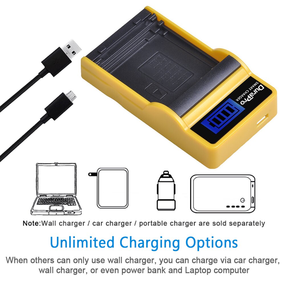 DuraPro 1850mAh EN-EL23 es EL23 Cámara Li-Ion batería + LCD USB cargador para Nikon COOLPIX P900... P610... p600... B700... S810c Cámara