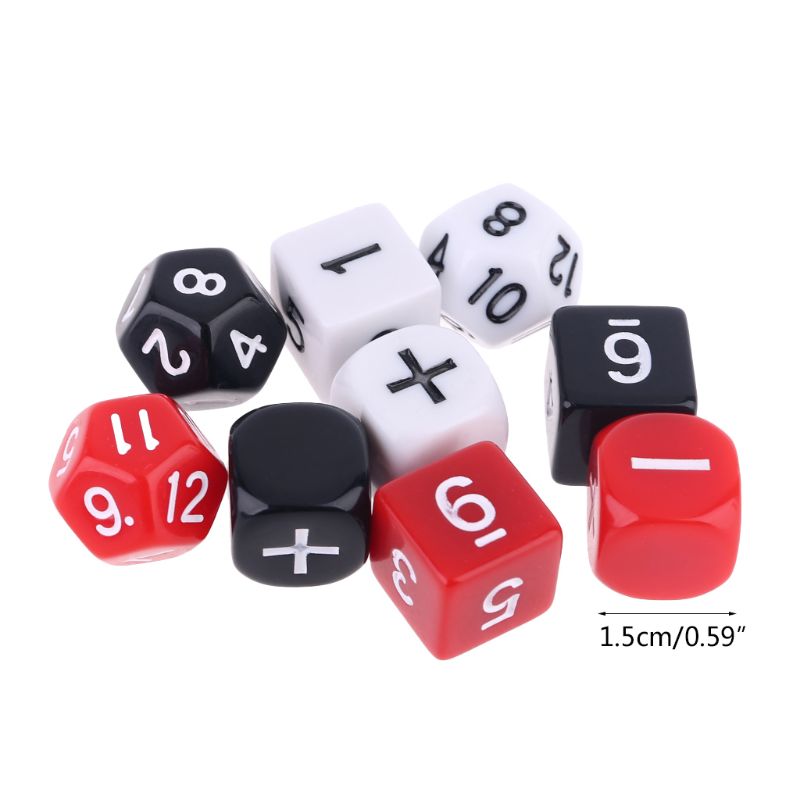 9 pçs/set Adição Subtração Símbolo Dice Contas Números Matemática Ensino Jogo de Tabuleiro H58D
