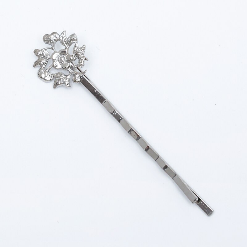 10 stks 6 Kleur Vintage Bloem Haar Sieraden Charm Vrouwen Haarspeld Woord Map Hairclips Haarspeldjes Retro Haar Dragen Accessoires DIY