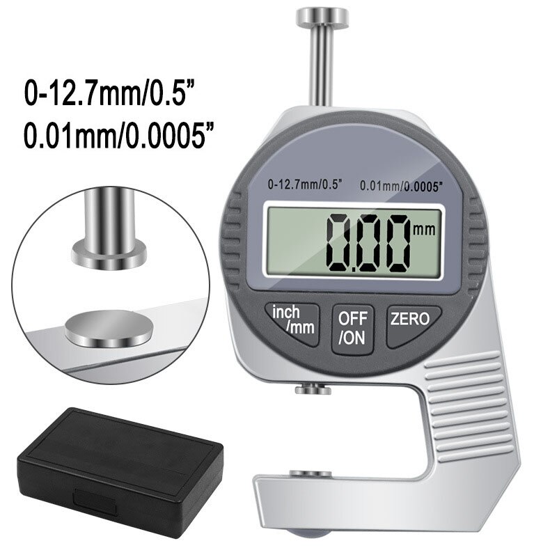 Elektronische Diktemeter 12.7Mm Digitale Micrometer Dikte Meter Micrometro Dikte Tester 0.01Mm Meetinstrument
