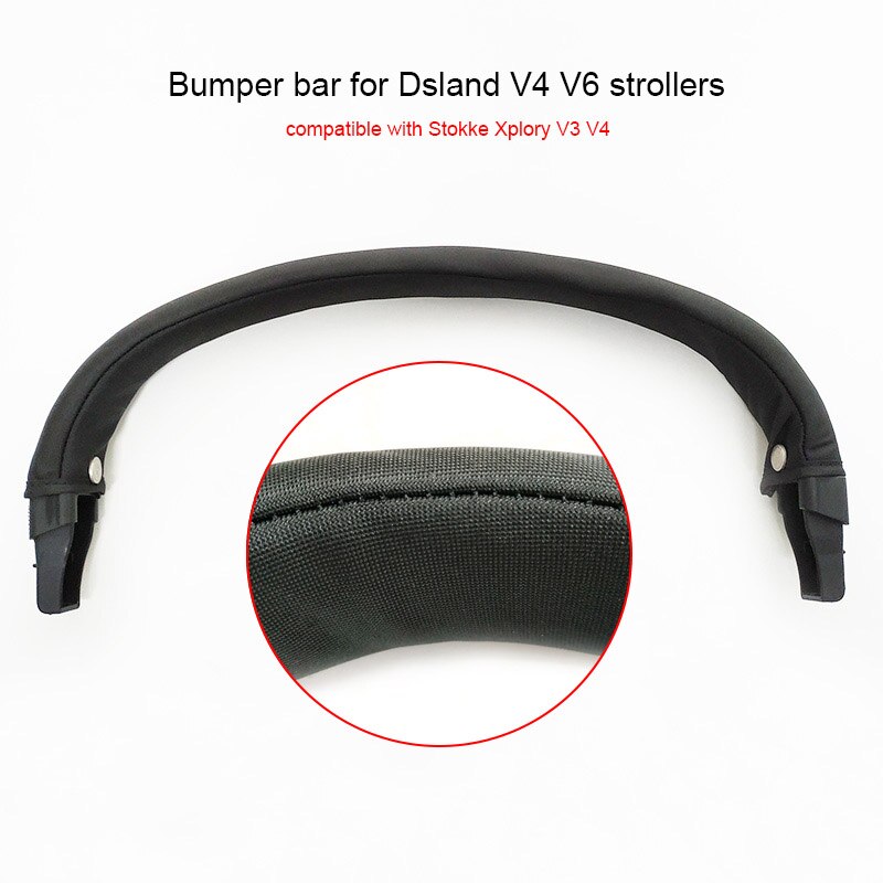 Stroller bumper bar kompatibel med dsland-serien och stokke xplory  v3 v4 -serien vagn tillbehör med dragkedja: Svart