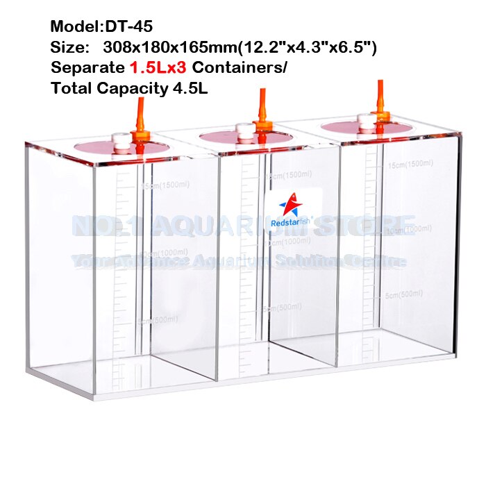Red Starfish DT-45 Dosing Pump Scale Liquid Storage Bucket With Scale 4.5Liters Acrylic made: Default Title
