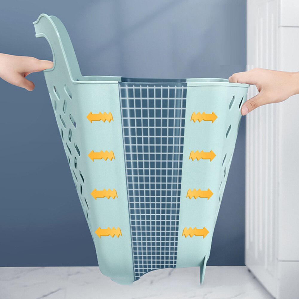 Silicone Laundry Basket Extensible Clothing Storage Boxes Folding Underwear Organizers Wall Mounted Bathroom Collection Cases