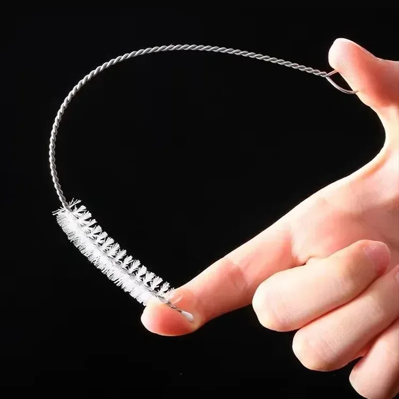Edelstahl Biegen Stroh Pinsel Reiniger Weiches Haar Saug Glas Rohr Reinigung Pinsel Baby freundlicher Flasche Pinsel Langen Griff Wiederverwendbar: Blau