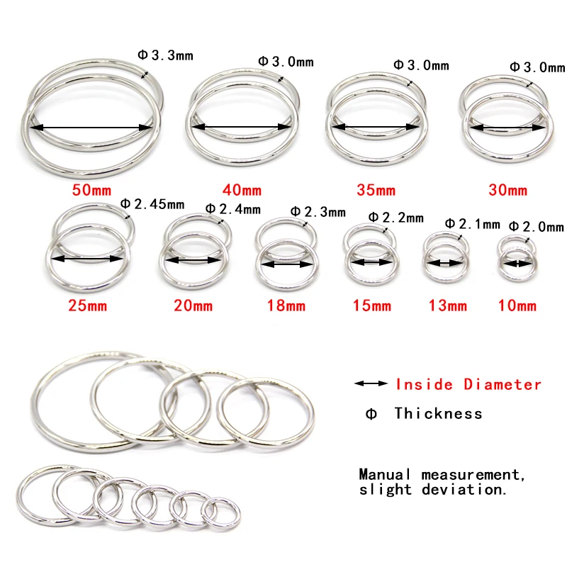 HENGC, hebillas redondas grandes de Metal con anillo redondo, tela de cierre para cinturón de cuero, zapatos, bolsos, prendas de vestir, costura de , manualidades DIY,