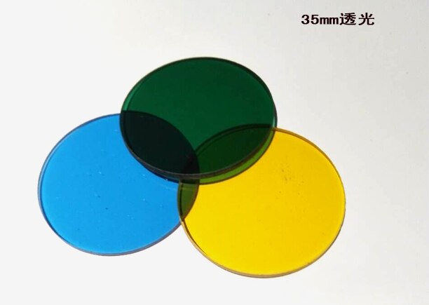 35mm Frosted Colour Glass Absorber Green Blue Yellow Red White Microscopy Filter Biological Microscope Compound Optical Filter